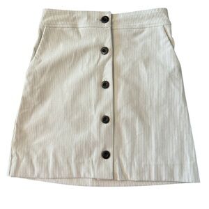 Melrose and Market Cream corduroy A-Line Mini Skirt Work